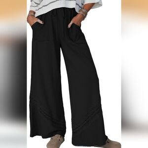 Three Bird Nest Black Boho Wide Leg Pants NEW M